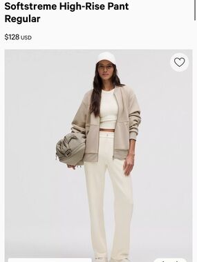 Lululemon white softstreme high rise pant
